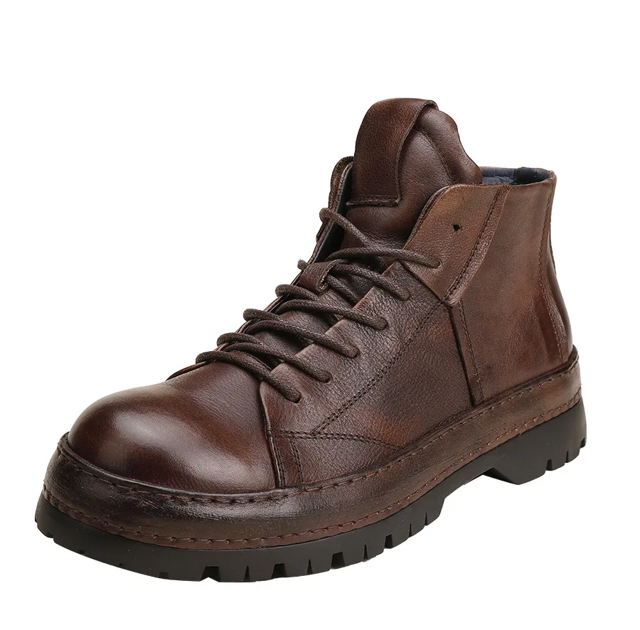 Men'S Shoes Brogues - Botas de tornozelo masculinas britânicas vintage