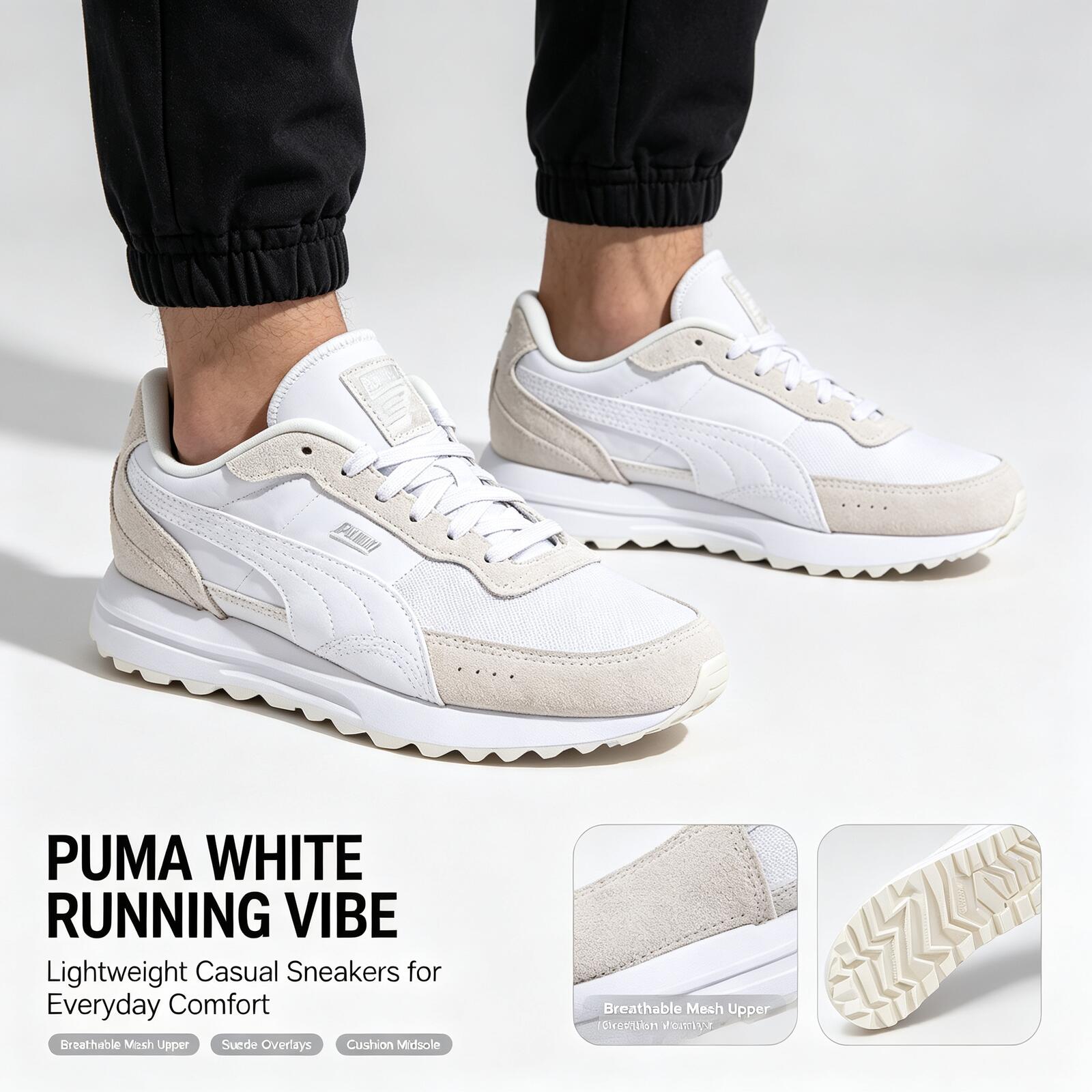 Men'S Shoes Puma Sneakers - Novos Tênis Leves Puma Brancos para