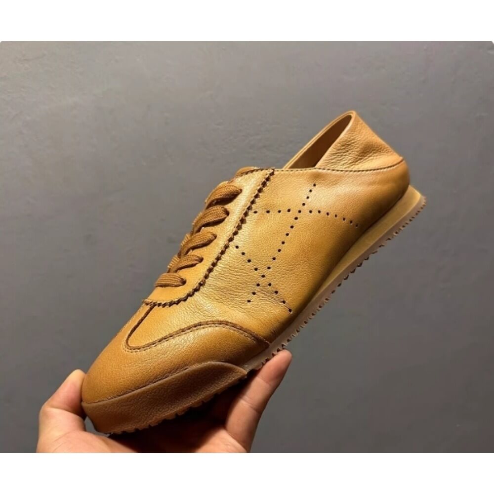 Men'S Shoes Brogues - Tênis Brogue de Couro Tan Feito