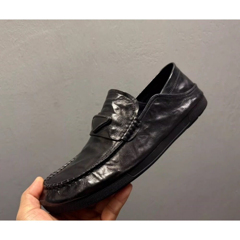 Men'S Shoes Drivers - Mocassim de Couro Preto Artesanal –