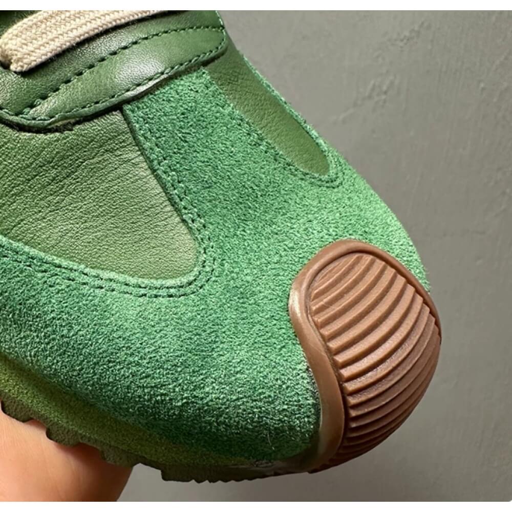 Tênis retrô verde em couro e c - Men'S Shoes Green And White avaliação e preço