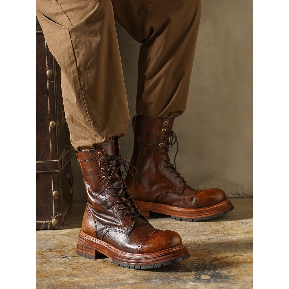 Botas masculinas de couro genu - Men'S Shoes Brogues avaliação e preço